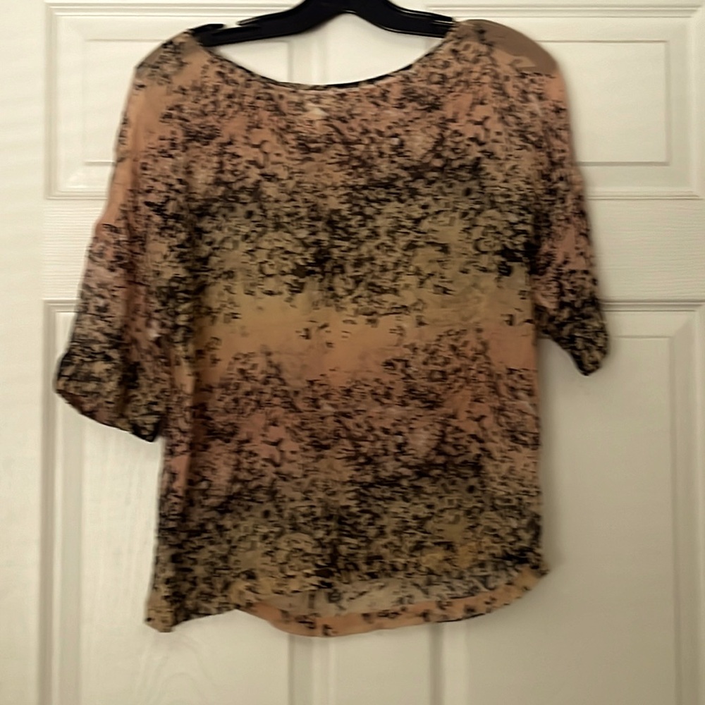 Silk sheer top in Blush